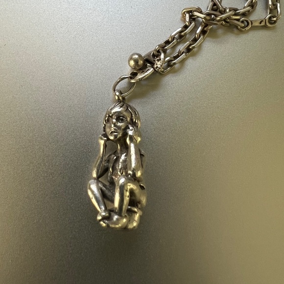 ANTIQUE ONE OF A KIND FRENCH STERLING SILVER KEYRING - Picture 4 of 9